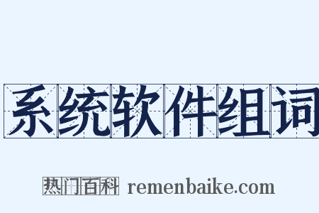 系统软件组词是什么意思的图片